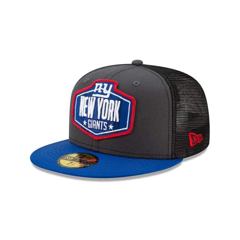 NFL New York Giants Draft 59Fifty Fitted (BTL4197) - Grey New Era Caps